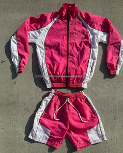 Conjunto Corto de Invierno Personalizado Unisex de Talla Grande, Dos Tonos, Cortavientos, Transpirable, Estilo Urbano, Chaqueta y Pantalones Cortos OEM, 100% Algodón de Alta Calidad - Product Image 2