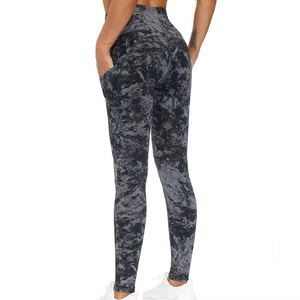 Leggings de sport pour femmes, taille mi-haute, élastiques, longueur intégrale, légers, ajustés, en tissu polyester/nylon, extensibles - Product Image 5