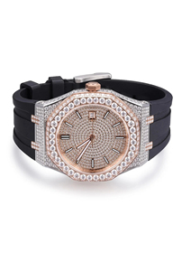 Reloj Mecánico de Lujo con Incrustaciones de Diamantes, Caja de Acero Inoxidable de 40 mm, Esfera de Cristal, Correa de Goma, Fecha Automática, Moda de Lujo, Estilo Casual de Negocios - Product Image 3