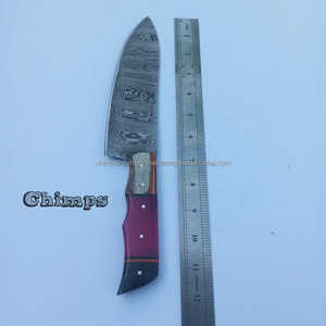 Couteau de chef japonais artisanal écologique de marque personnalisée, couteau Santoku en acier inoxydable de 8 pouces, manche en bois 356 - Product Image 2