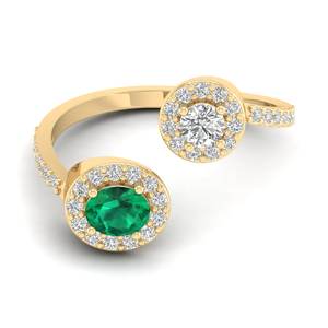 Anneaux ajustables pour femmes REYES, nouveau design, argent sterling 925, moissanite certifiée GRA avec pierre précieuse émeraude, bijoux de luxe. - Product Image 6