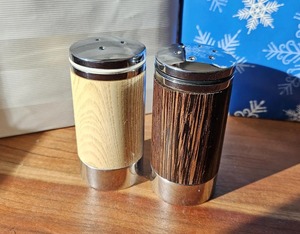 Elegant Set Of 2 Wooden <b>Salt</b> And Pepper <b>Shakers</b> For Home Kitchen Dining Table Natural Rustic Handmade Spice Organizer - Product Image 1