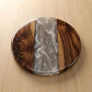 Art Resin Wood Coaster Handmade <b>Epoxy</b> Resin and Natural Wood Cup Coaster for Dining <b>Table</b> Office Use Decor House warming Gifts - Product Image 3