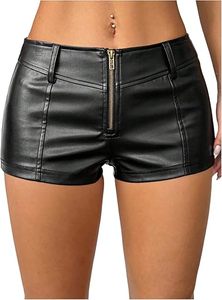 Women's Faux <b>Leather</b> Cargo Shorts Custom Made PU <b>Leather</b> Utility Shorts Wholesale Fashion Garment Supplier - Product Image 3