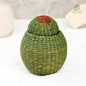 Water hyacinth <b>kids</b> <b>storage</b> lidded <b>box</b> handcrafted basket container baskets for toddler room decor - Product Image 6