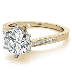แหวนหมั้นเพชรทรงกลมเจียระไนแบบบริลเลียนท์ 18K โรสโกลด์ เพชรเลี้ยงในห้องปฏิบัติการ และเพชรแบบบายพาส ได้รับการรับรองจาก IGI คุณภาพ VS1 VVS1 เครื่องประดับสำหรับผู้หญิง - Product Image 3