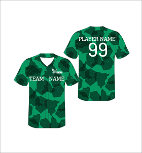 Maillot de baseball camouflage vert personnalisé, uniforme d'équipe sublimé, respirant, anti-humidité, chemise de sport boutonnée, OEM - Product Image 1