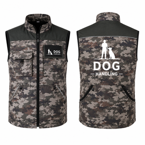 Chaleco Personalizado de Doble Botonadura para Adiestramiento Canino con Múltiples Bolsillos, Diseño Sólido, Estilo Vintage - Product Image 1