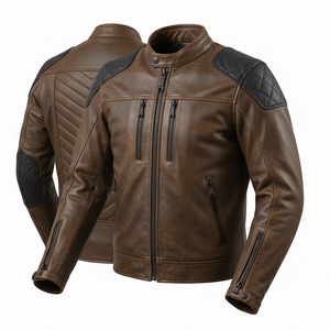 Impact Safety Gear Men's Long <b>Thin</b> Hooded Leather Racing <b>Jacket</b> for Motorbike Biker Protection <b>Waterproof</b> Wholesale Europe - Product Image 1