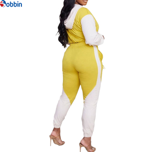 Conjunto Deportivo y de Ocio Personalizado de Otoño con Capucha y Cuello Semialto en Contraste, Conjunto de 2 Piezas, Sudadera con Capucha - Product Image 2