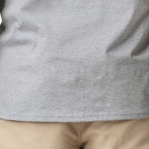 Camiseta Deportiva Larga de Color Gris para Adultos, Camiseta de Algodón Premium de Corte Largo, Manga Corta, Informal, Cómoda, Transpirable, Prenda Lisa - Product Image 6