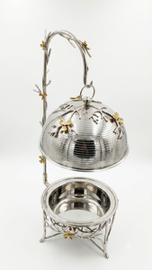 Moderno Chafing Dish Floral de Acero Estándar con Acabado Brillante Sólido para Servicio de Buffet Premium y Uso en Banquetes de Lujo - Product Image 3