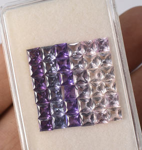 Safires multicolor de laboratorio, Alexandrita, Amatista, Kunzita en cuadrados, corte princesa de 4 mm, mezcla de tonos, corindón de laboratorio para joyería. - Product Image 5