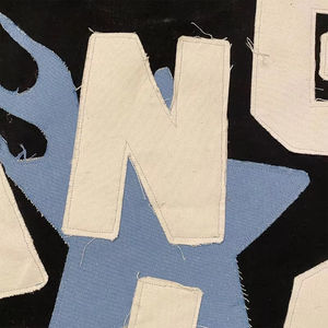 Popular Men's Bold Men's Oversized Black T <b>Shirt</b> with <b>Patchwork</b> Letters and Blue Flame Graphic Streetwear Cotton Tee - Product Image 4