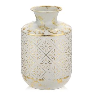 Vase sculptural en métal doré antique, accent décoratif artistique pour une grandeur résidentielle raffinée - Product Image 6