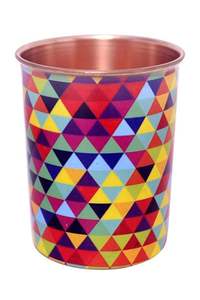 Gobelet en cuivre imprimé floral bleu, verre à boire sans soudure, tasse décorative en métal, vaisselle réutilisable pour la maison, cadeau, hôtel - Product Image 3