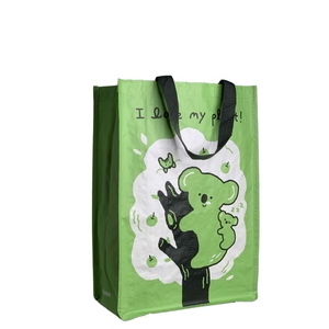 Wholesale OEM/ODM <b>Reusable</b> PP Woven Shopping <b>Bag</b> with Your Own Logo Dot Pattern Handled Zipper Closure Vietnam Manufacture - Product Image 1