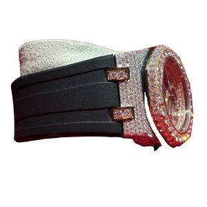 Reloj Hip Hop Bus de Acero Inoxidable con Moissanita, Bisel Engastado, Esfera con Números Romanos, Diamantes de Laboratorio VVS, Movimiento de Cuarzo, Resistente al Agua 5ATM, USA - Product Image 1