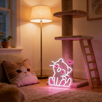 Neonawall En gros Enseigne néon LED personnalisée IP65 motif chat mignon et cœur, à intensité variable USB, Décoration murale pour Chambre, Salle de jeux, Fête, Mariage et Maison