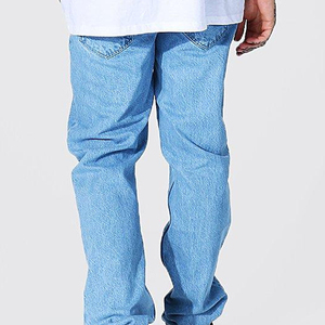 Custom Men’s Baggy Denim Jeans Loose Fit Streetwear Wide Leg Vintage Washed Cotton Jeans Pants for Men - Product Image 6
