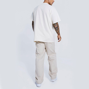 Men's White Short Sleeve <b>T</b>-<b>Shirt</b> With Blue Letter Print Regular Fit Casual Jersey Cotton O-Neck Design - Product Image 2