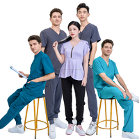 Erkekler kadınlar için hızlı kuru tıbbi hemşire üniformaları karikatür baskılı scdoctors doktor diş hekimleri hastaneler için üst pantolon seti Suits