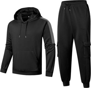 Ensemble sweat-shirt et pantalon de jogging pour homme, conçu pour les entraînements à la salle de sport, la course à pied, l'entraînement et les tenues décontractées, en tissu doux. - Product Image 1