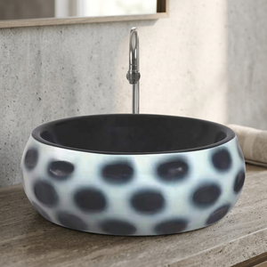 Export Quality Ceramic OEM Sanitary Ware - Golden Color Retro Round Model Table Top Hand Wash Basin, Hot Sell, Made in India - Product Image 2