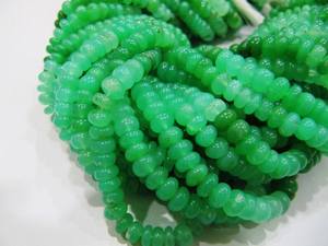 ลูกปัดคริสโซเพรสสีเขียวธรรมชาติทรงรอนเดลล์ขนาด 6-7 มม. ความยาว 8 นิ้ว - Product Image 2
