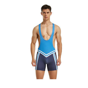Débardeur de sport pour homme, col en V, en polyester et élasthanne, color-block, pour la musculation et le fitness - Product Image 1