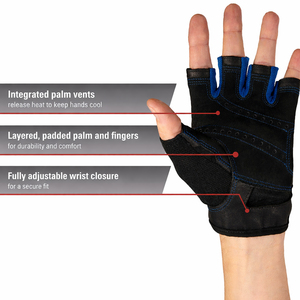 Fitness, Weight Lifting, Cycling, Sports, Workout Gym Gloves Workout Weight Lifting High Quality Half-<b>Finger</b> Leather Gym Gloves - Product Image 6