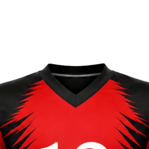 Red Black Short Sleeve American Football Jersey Lightweight Breathable <b>Athletic</b> Team Shirt for Game Day Practice and Match - Product Image 3