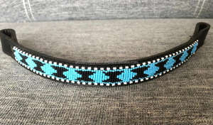 สายรัดหนังแท้ลายม้าประดับด้วยคริสตัล,สายรัดคิ้วแวววาวสำหรับม้าทุกขนาดและรูปร่างสามารถปรับแต่งได้พร้อมห่วงเย็บ - Product Image 3