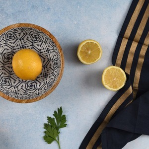 Juego de Tazones de Madera Pintados a Mano con Diseño Esmaltado, Tazón para Ensalada, Vajilla Moderna para el Hogar, Bodas y Restaurantes - Product Image 5