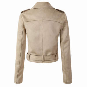 แจ็คเก็ตหนังแท้สำหรับผู้หญิง สไตล์ไบค์เกอร์ แฟชั่นใหม่ปี 2026 แขนยาวสำหรับฤดูหนาว พร้อมซับในไนลอน - Product Image 2