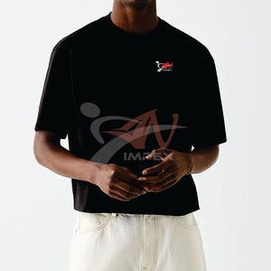 Camiseta con Logotipo Personalizado, 240GSM, Oversize, Corte Recto, Algodón Grueso, Hombros Caídos, para Hombre - Product Image 4