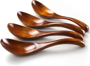 Juego de Cucharas de Sopa de Madera |   Cuchara de Mesa Ligera Estilo Japonés, Utensilio de Cocina de Madera, Herramienta de Cocina |   Cuchara de cocina de madera - Product Image 2