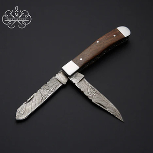 Cuchillo de Caza Hecho a Mano con Hoja de Acero Inoxidable y Mango de Madera, Cuchillo para Exteriores de Espiga Completa - Product Image 1