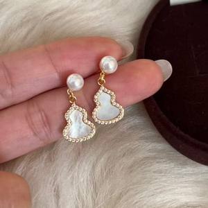 Pendientes Colgantes de Perlas de Agua Dulce Naturales de Zhuji, Elegantes, Estilo Retro Chino, Calabaza del Tesoro, Múltiples Estilos de Moda - Product Image 3