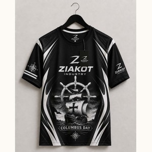 T-shirt de performance personnalisé noir et or vieilli pour l'industrie Ziakot (vente en gros) - Product Image 6