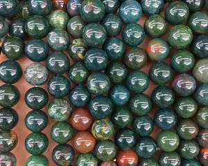 Cuentas de Jaspe Sanguíneo Rojo Verde, Cuentas Redondas de Piedra Natural para la Fabricación de Joyas y Manualidades DIY - Product Image 3