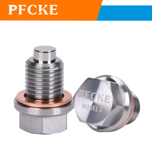 Bouchon de vidange d'huile magnétique en acier inoxydable M14*1.5 / M16*1.5 avec aimant néodyme, bouchon de carter d'huile magnétique avec 3 joints - Product Image 5