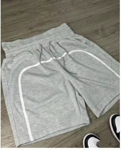 Pantalones Cortos Bermuda de Algodón Gris para Hombre, Cintura con Cordón, Bolsillos, Estilo Casual, Talle Medio, Tejido de Punto, Diseño Transpirable - Product Image 3