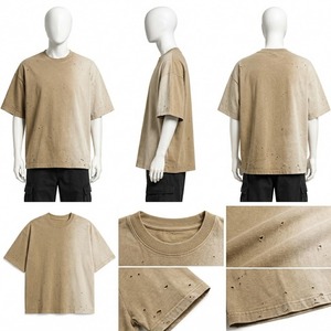 T-shirt en coton pour homme, coupe ajustée, 100% coton, respirant, décontracté, manches courtes, col rond, tricoté, 180g - Product Image 3