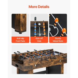 Tavolo da Gioco Combinato 3-in-1 da 54 Pollici: Air Hockey, Ping Pong e Calciobalilla con Spintori in PU - Per Uso Domestico e Commerciale - Product Image 4