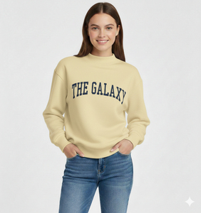 Sweat-shirt en molleton respirant et anti-boulochage pour femme, col montant, en polyester/coton, écologique, avec logo personnalisé sur le devant - Product Image 1