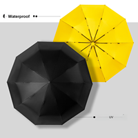 Parapluie pliant automatique personnalisé avec logo, 125 cm, double nervure, en pongé enduit noir, idéal pour les voyages en famille et les cadeaux d'entreprise