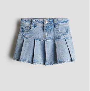 Jupe Courte Plissée en Jean Délavé pour Femme, en Coton Respirant, Style Décontracté Printemps-Été, Personnalisable - Product Image 5