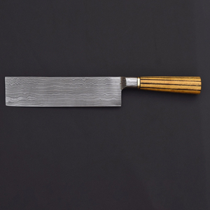 Cuchillo de Cocina Multifuncional Burraq OEM, Hecho a Mano, de Acero de Damasco, Grado Industrial y para Bricolaje, con Funda de Cuero, para Uso en la Cocina - Product Image 3
