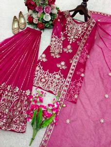 Traje Sharara Pakistaní Moderno Premium Bordado para Mujer, Conjunto de Kurta de Diseñador para Fiestas y Bodas, con Dupatta, para Invierno y Verano - Product Image 6